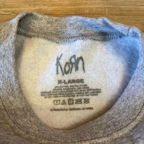 New Korn Gray Pullover Crewneck Sweatshirt Size XL Heavy Nu Rock Merch - Picture 2 of 3